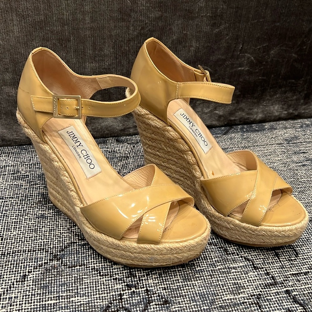 Jimmy choo wedge heel leather